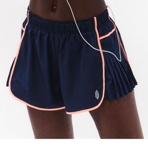Free people easy tiger navy blue shorts with orange lining size small